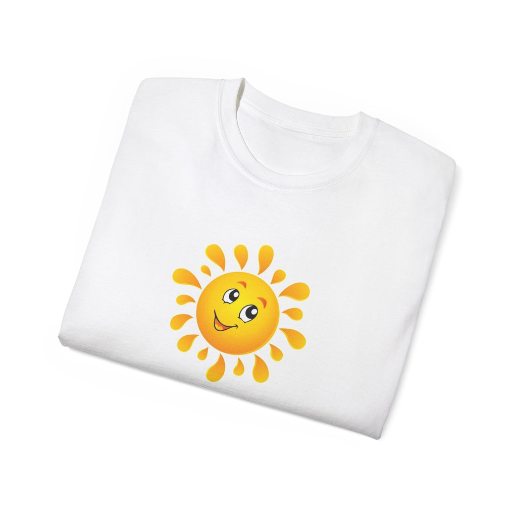 Smile Sun T-Shirt — "SMILE" Front with Proverbs 17:22 Inspirational Tee