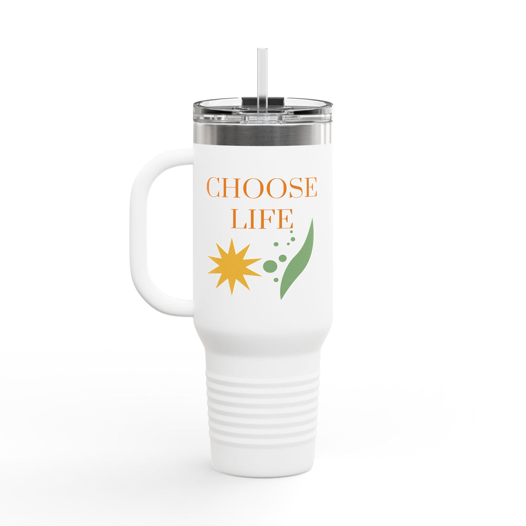 40oz Insulated Travel Mug — “Choose Life” Inspirational Tumbler