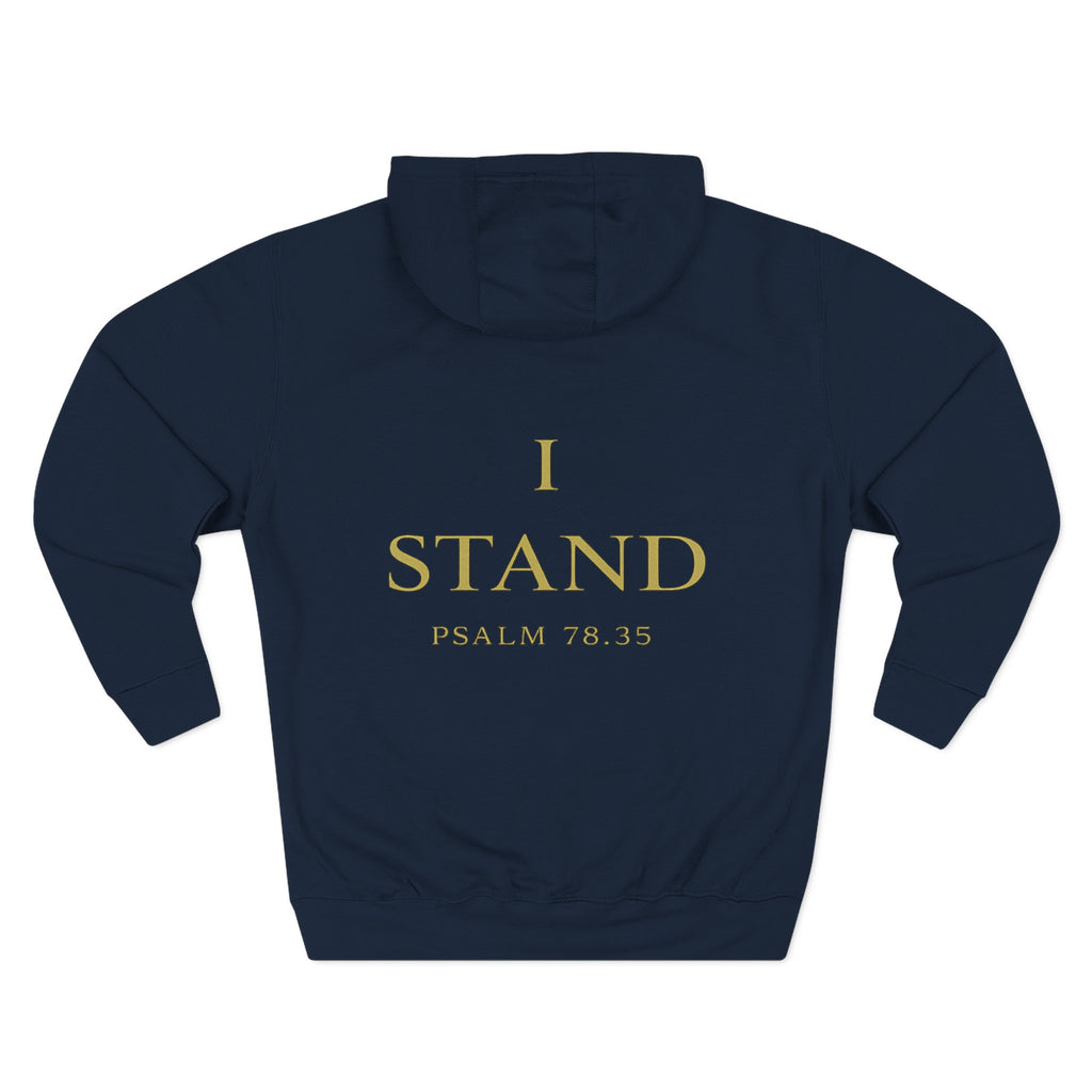 Christian Hoodie — "On Christ the Solid Rock / I Stand" Psalm 78:35 Faith Pullover