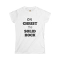Christian Tee — "On Christ the Solid Rock" Women's Faith T-Shirt (I Stand)