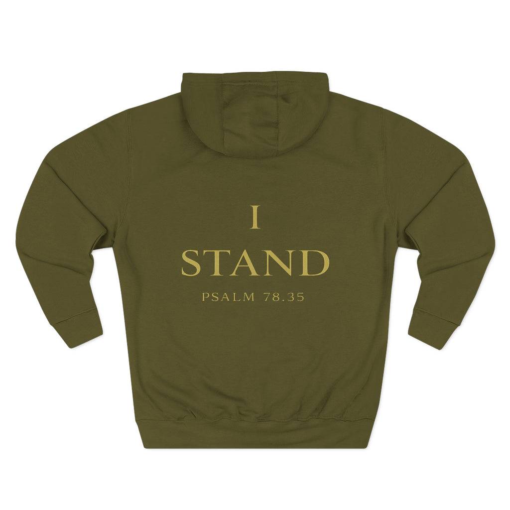 Christian Hoodie — "On Christ the Solid Rock / I Stand" Psalm 78:35 Faith Pullover
