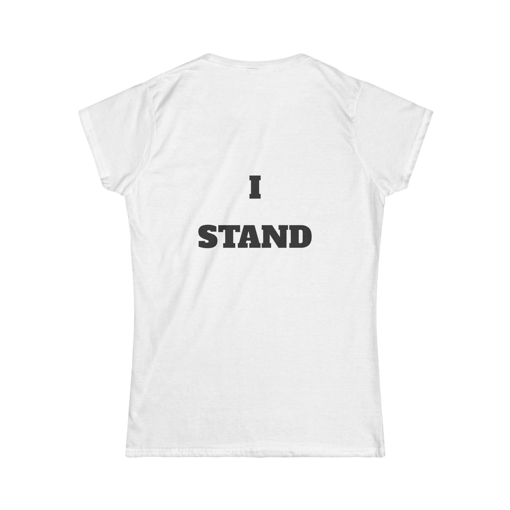 Christian Tee — "On Christ the Solid Rock" Women's Faith T-Shirt (I Stand)