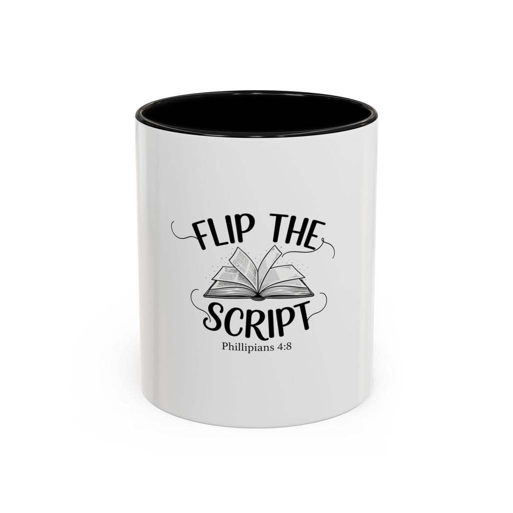 White ceramic coffee mug with inspirational Silk Charisma design and motivational quote to start your day with hope