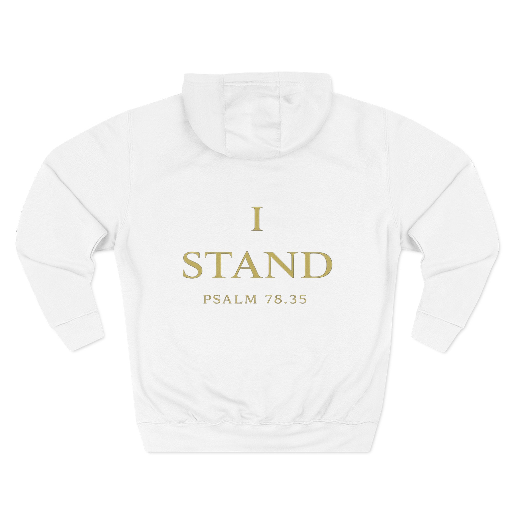 Christian Hoodie — "On Christ the Solid Rock / I Stand" Psalm 78:35 Faith Pullover