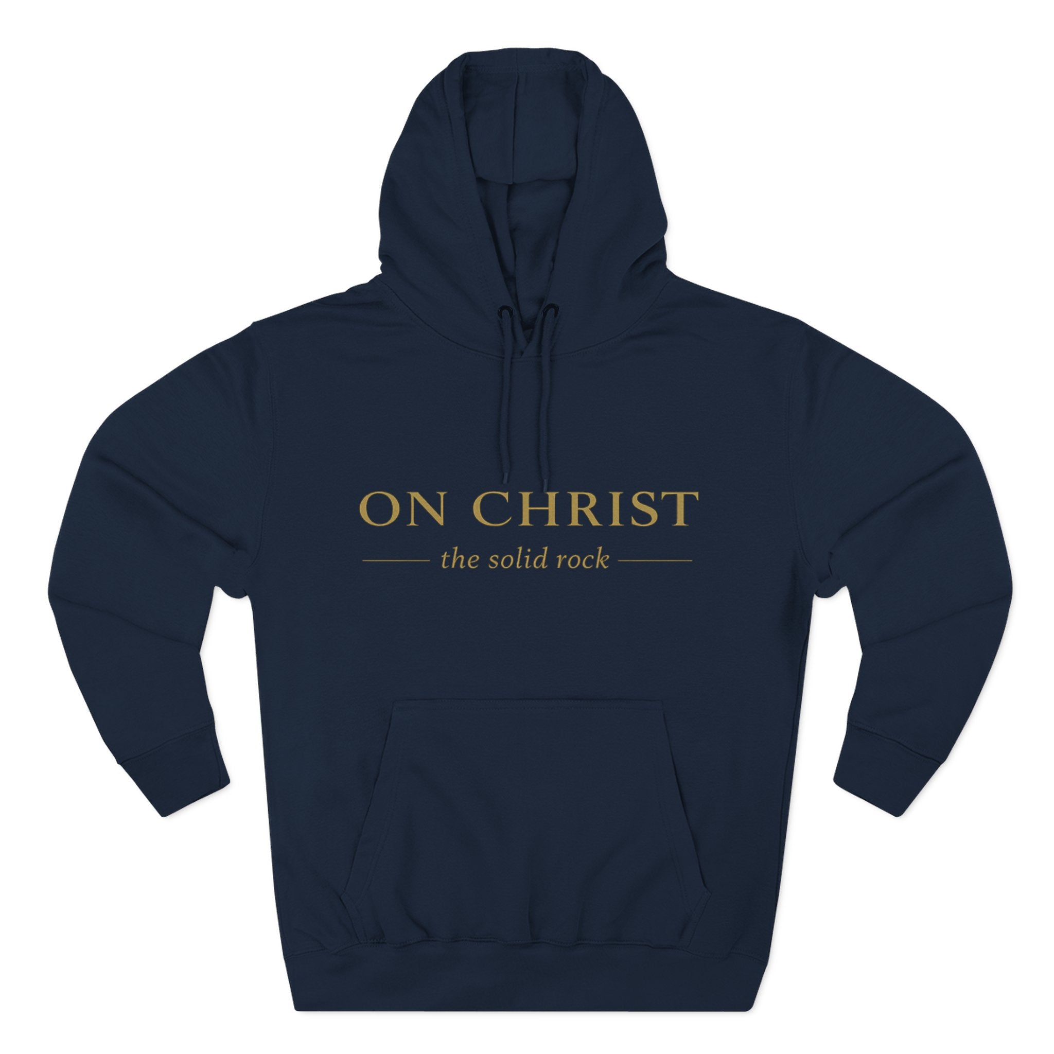 Christian Hoodie — "On Christ the Solid Rock / I Stand" Psalm 78:35 Faith Pullover