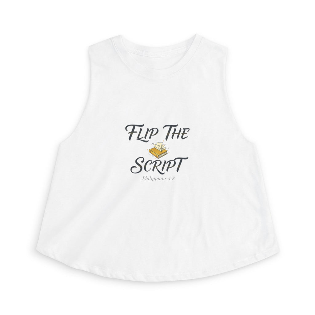 Flip The Script inspirational women's crop tank top - motivational fitness wear