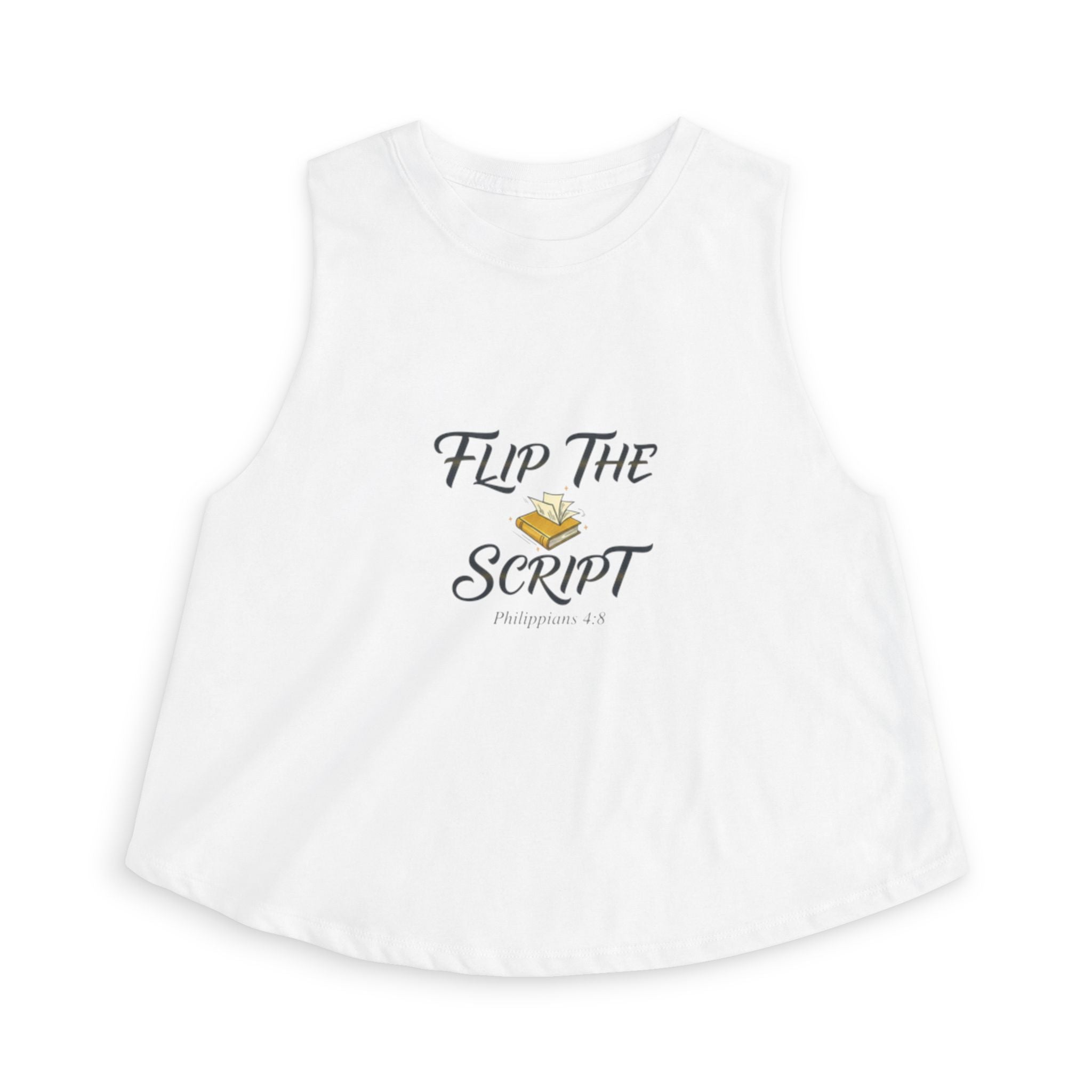 Flip The Script inspirational women's crop tank top - motivational fitness wear