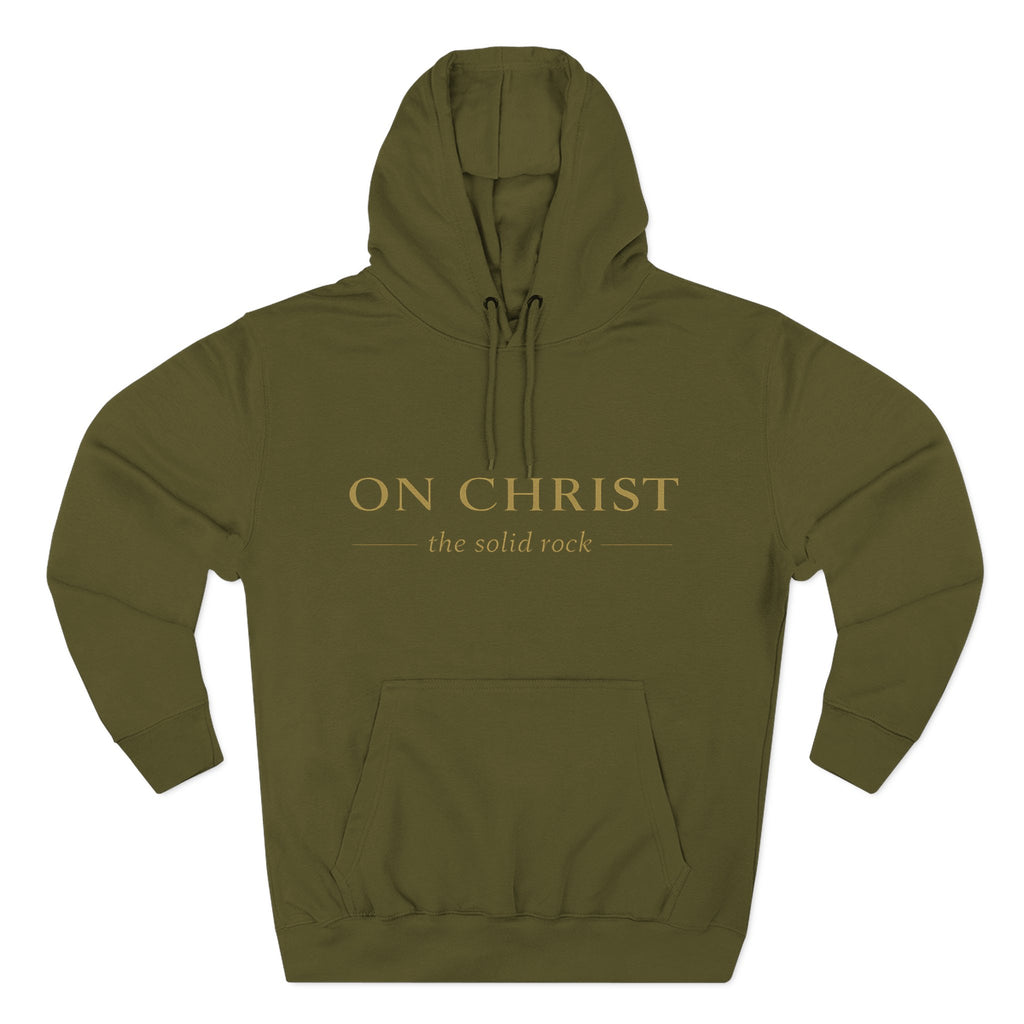 Christian Hoodie — "On Christ the Solid Rock / I Stand" Psalm 78:35 Faith Pullover