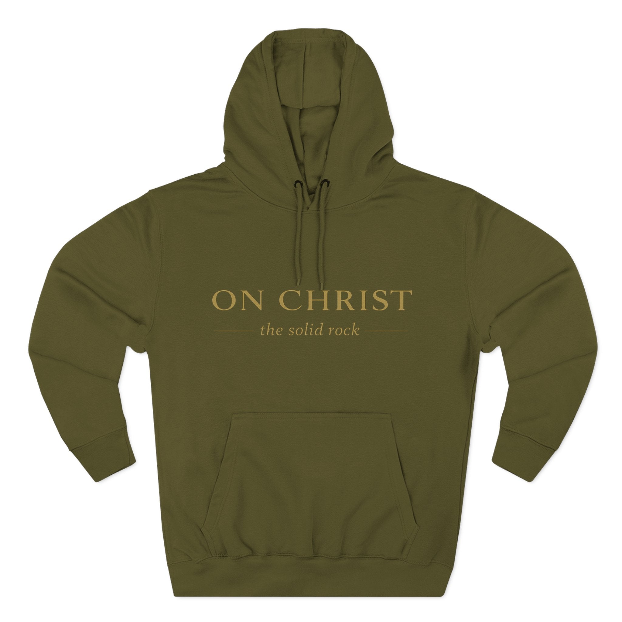 Christian Hoodie — "On Christ the Solid Rock / I Stand" Psalm 78:35 Faith Pullover