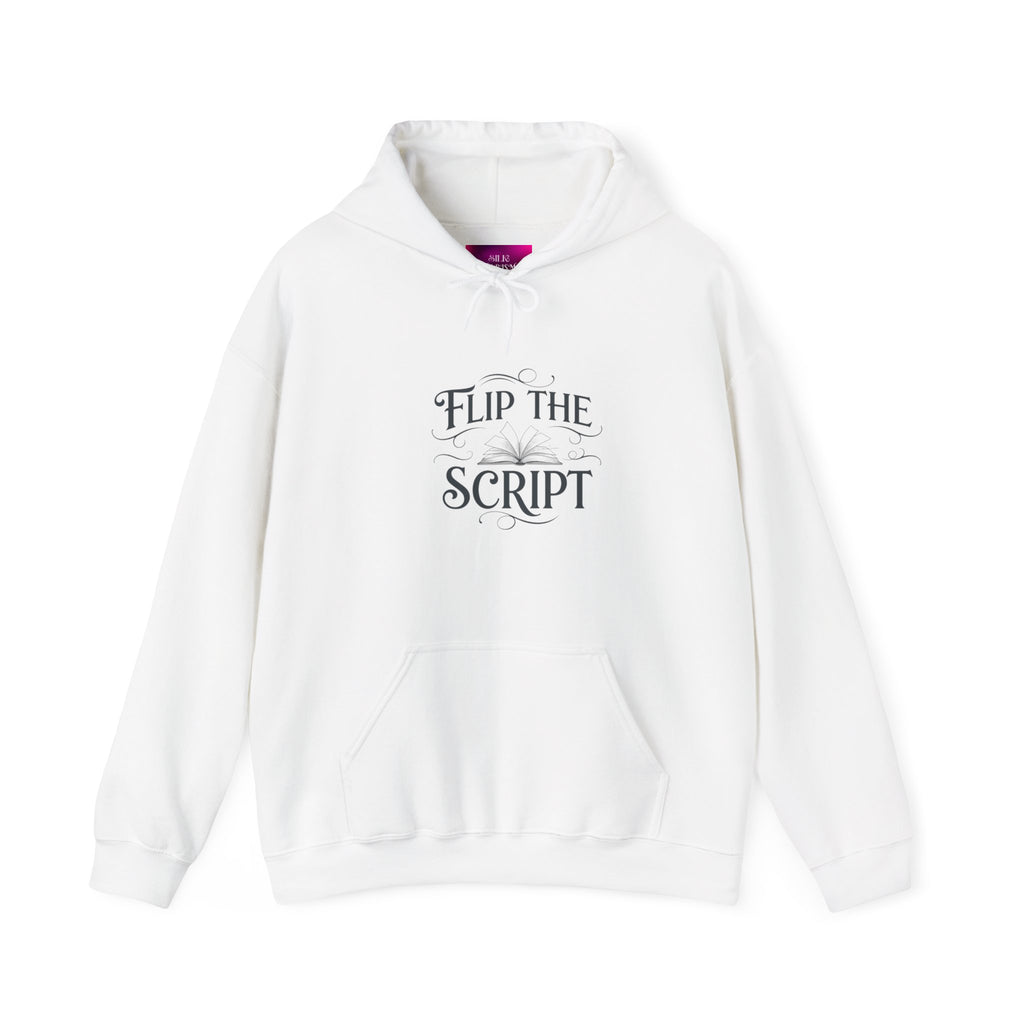 Premium hooded sweatshirt with Silk Charisma inspirational design, comfortable apparel for spreading hope and positivity
